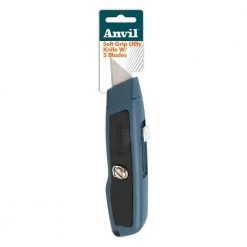 Soft Grip Utility Knife with 3 Blades by Anvil