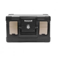 0.15 cu. ft. Molded Fire Resistant and Waterproof Portable Chest with Carry Handle, Key and Double Latch Lock by Honeywell -Toolocity Shop honeywell home safes 1102 40 1000