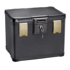 0.60 cu. ft. Molded Fire Resistant and Waterproof Filing Chest Safe with Key and Double Latch Lock by Honeywell