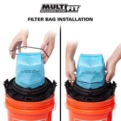 Replacement Bag Filters with Band for Select Husky, Stinger and Bucket Head Wet Dry Vacs (3-Pack) by MULTI FIT -Toolocity Shop multi fit shop vacuum attachments vf2000 a0 1000
