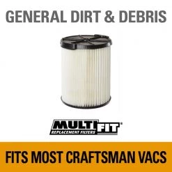 General Purpose Replacement Cartridge Filter for Most 5 to 20 Gallon CRAFTSMAN Wet/Dry Shop Vacuums by MULTI FIT -Toolocity Shop multi fit shop vacuum attachments vf7816 31 1000