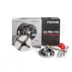 48290 PRO-TEK G3 Insert Type Wood Turning Chuck and Jaw Set with T-Bar Wrench by NOVA