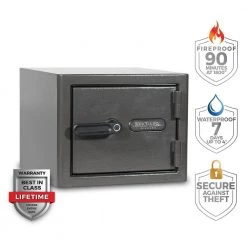 Diamond Small Fireproof/Waterproof Home and Office Biometric Lock Safe by SANCTUARY -Toolocity Shop sanctuary home safes sa dia1 bio dp c3 1000