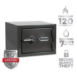 Platinum Small Fireproof/Waterproof Home and Office Biometric Safe by SANCTUARY 13 Platinum Small Fireproof/Waterproof Home and Office Biometric Safe by SANCTUARY -Toolocity Shop sanctuary home safes sa plat1 bio dp c3 1000