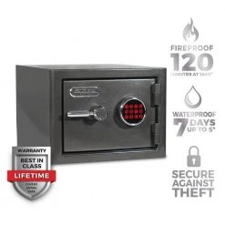 Platinum Small Fireproof/Waterproof Home and Office Digital Lock Safe by SANCTUARY 13 Platinum Small Fireproof/Waterproof Home and Office Digital Lock Safe by SANCTUARY -Toolocity Shop sanctuary home safes sa plat1 dp c3 1000