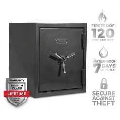 Platinum Large Fireproof/Waterproof Home and Office Biometric Safe by SANCTUARY 13 Platinum Large Fireproof/Waterproof Home and Office Biometric Safe by SANCTUARY -Toolocity Shop sanctuary home safes sa plat3 bio dp c3 1000