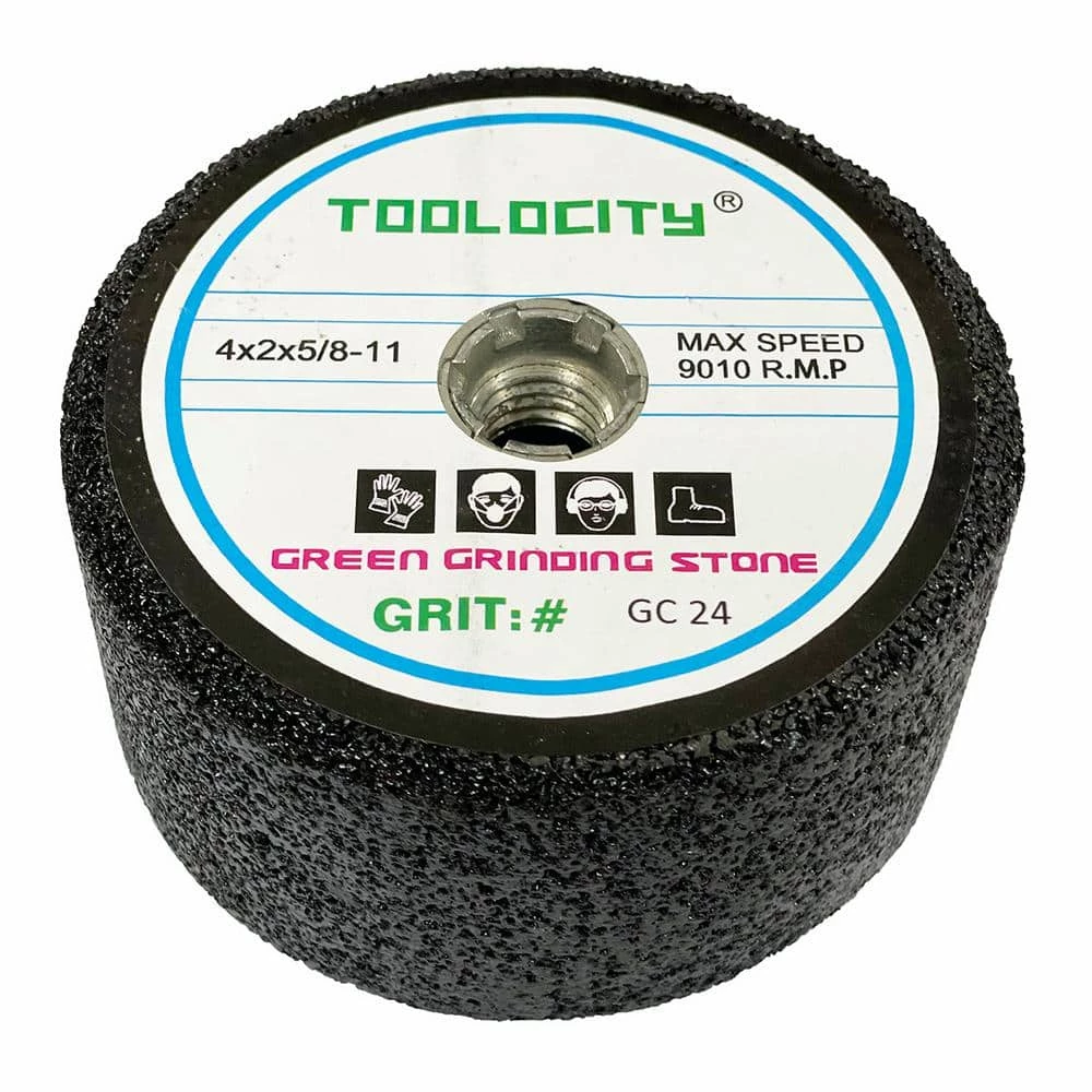 4 in. Silicon Carbide Green Grinding Stones 5/8-11 Thread for Granite, Marble and Quartz 240-Grit (Box of 10) by Toolocity 4 4 in. Silicon Carbide Green Grinding Stones 5/8-11 Thread for Granite, Marble and Quartz 240-Grit (Box of 10) by Toolocity - Image 2