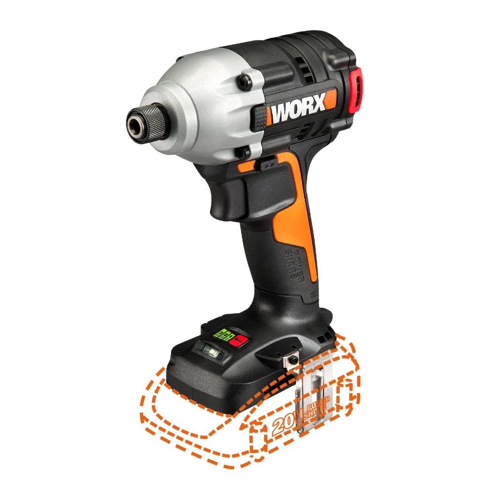 Power Share 20-Volt Cordless Variable Speed 1/4 in. Hex Impact Driver with Quick Change Chuck (Tool Only) by Worx 3 Power Share 20-Volt Cordless Variable Speed 1/4 in. Hex Impact Driver with Quick Change Chuck (Tool Only) by Worx