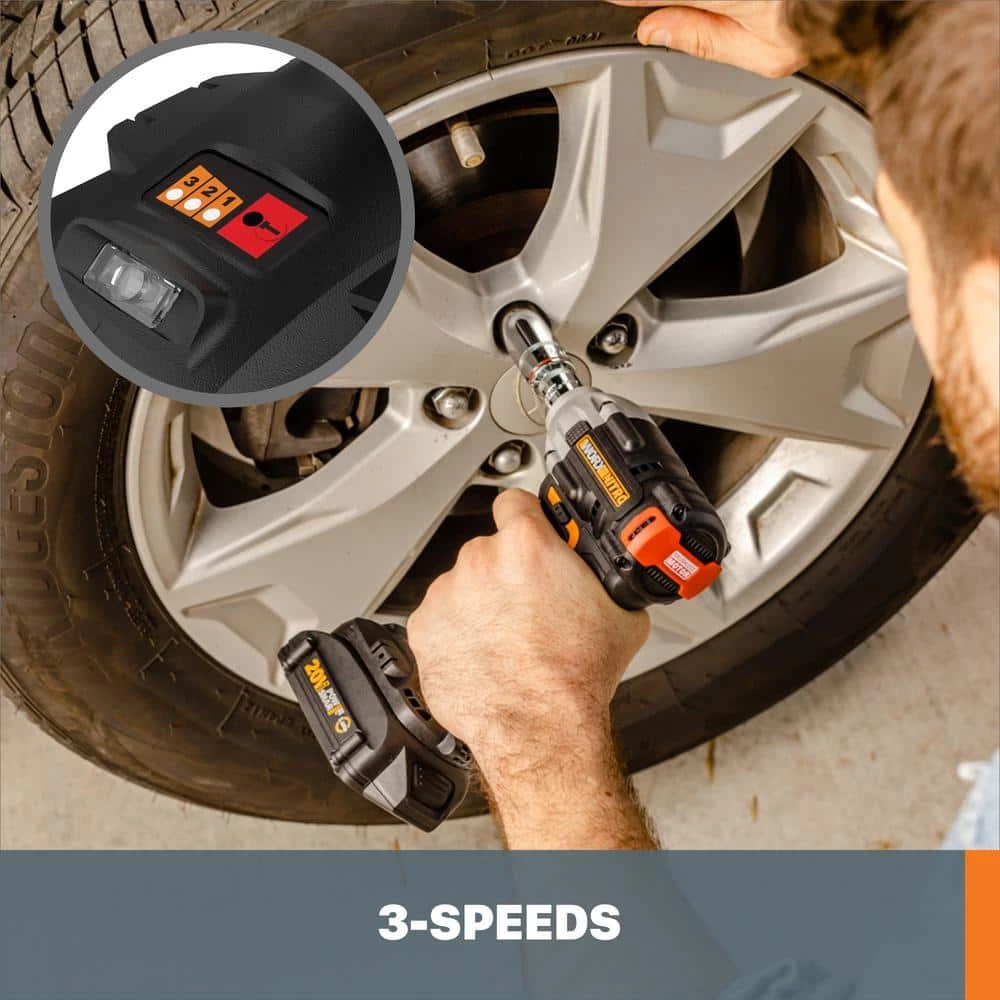 Nitro PowerShare 20-Volt Cordless 1/2 in. Impact Wrench with Brushless Motor (Tool Only) by Worx 6 Nitro PowerShare 20-Volt Cordless 1/2 in. Impact Wrench with Brushless Motor (Tool Only) by Worx - Image 4