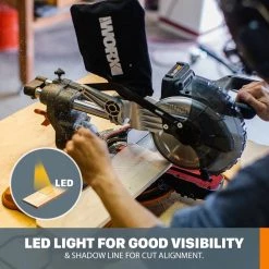 Power Share 20-Volt 7-1/4 in. Sliding Miter Saw with Clamping Feature (Tool-Only) by Worx -Toolocity Shop worx miter saws wx845l 9 44 1000