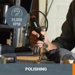 MakerX 20-Volt Cordless Rotary Tool Kit with Wood and Metal Crafter and 54 Accessories (Battery and Charger Included) by Worx -Toolocity Shop worx power tool combo kits wx988l 1f 1000