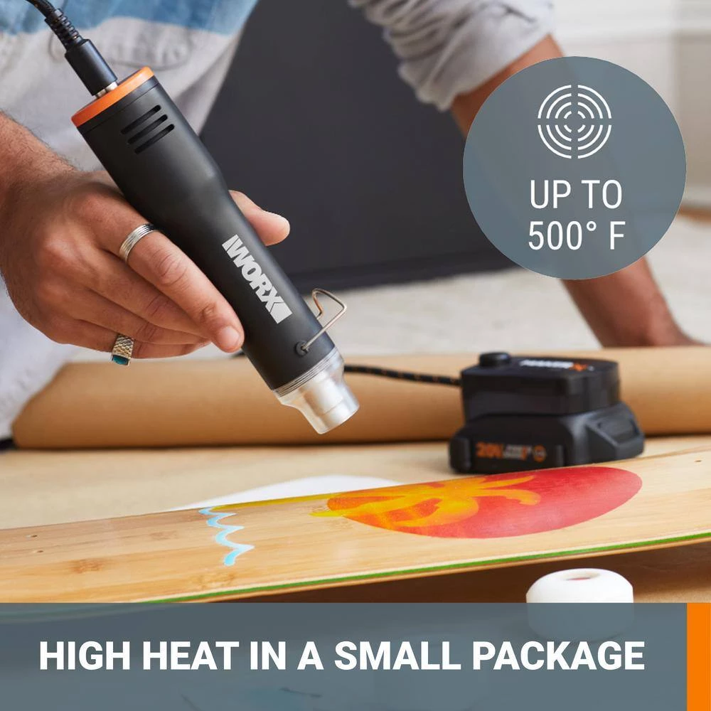 MakerX 20-Volt Cordless Rotary Tool Kit with Mini Heat Gun, 42 Accessories, Bag and Case (Battery and Charger Included) by Worx 12 MakerX 20-Volt Cordless Rotary Tool Kit with Mini Heat Gun, 42 Accessories, Bag and Case (Battery and Charger Included) by Worx - Image 10