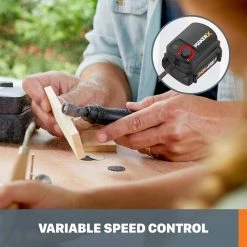 MakerX 20-Volt Cordless Rotary Tool Kit with Mini Heat Gun, 42 Accessories, Bag and Case (Battery and Charger Included) by Worx 27 MakerX 20-Volt Cordless Rotary Tool Kit with Mini Heat Gun, 42 Accessories, Bag and Case (Battery and Charger Included) by Worx -Toolocity Shop worx power tool combo kits wx989l 76 1000