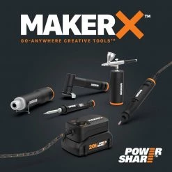 MakerX 20-Volt Air Brush Rotary Tool Attachment (Tool Only) by Worx 19 MakerX 20-Volt Air Brush Rotary Tool Attachment (Tool Only) by Worx -Toolocity Shop worx rotary tool attachments wx742l 9 c3 1000