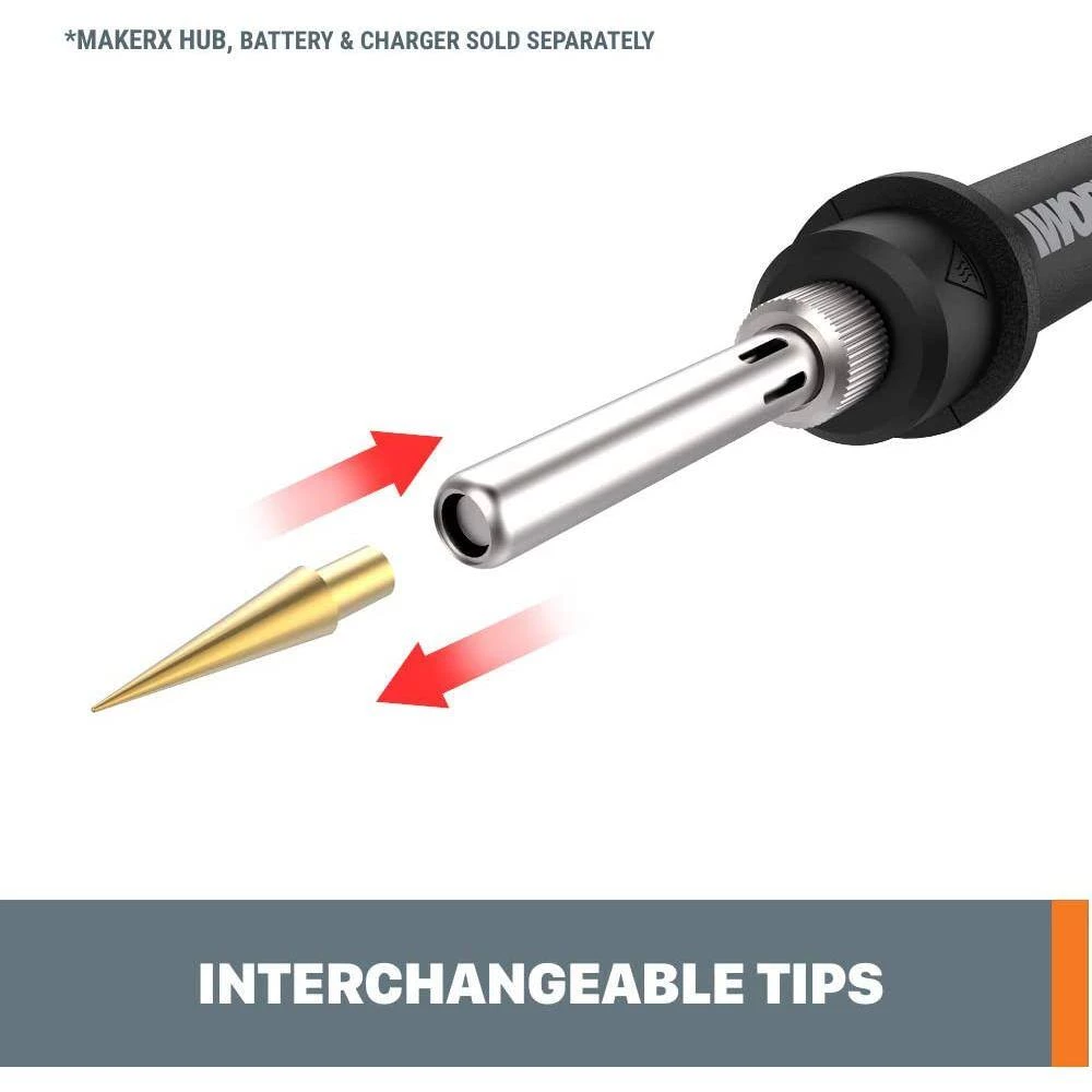 MakerX 20-Volt Wood and Metal Crafter Rotary Tool Attachment and 12 Accessories (Tool-Only) by Worx 6 MakerX 20-Volt Wood and Metal Crafter Rotary Tool Attachment and 12 Accessories (Tool-Only) by Worx - Image 4