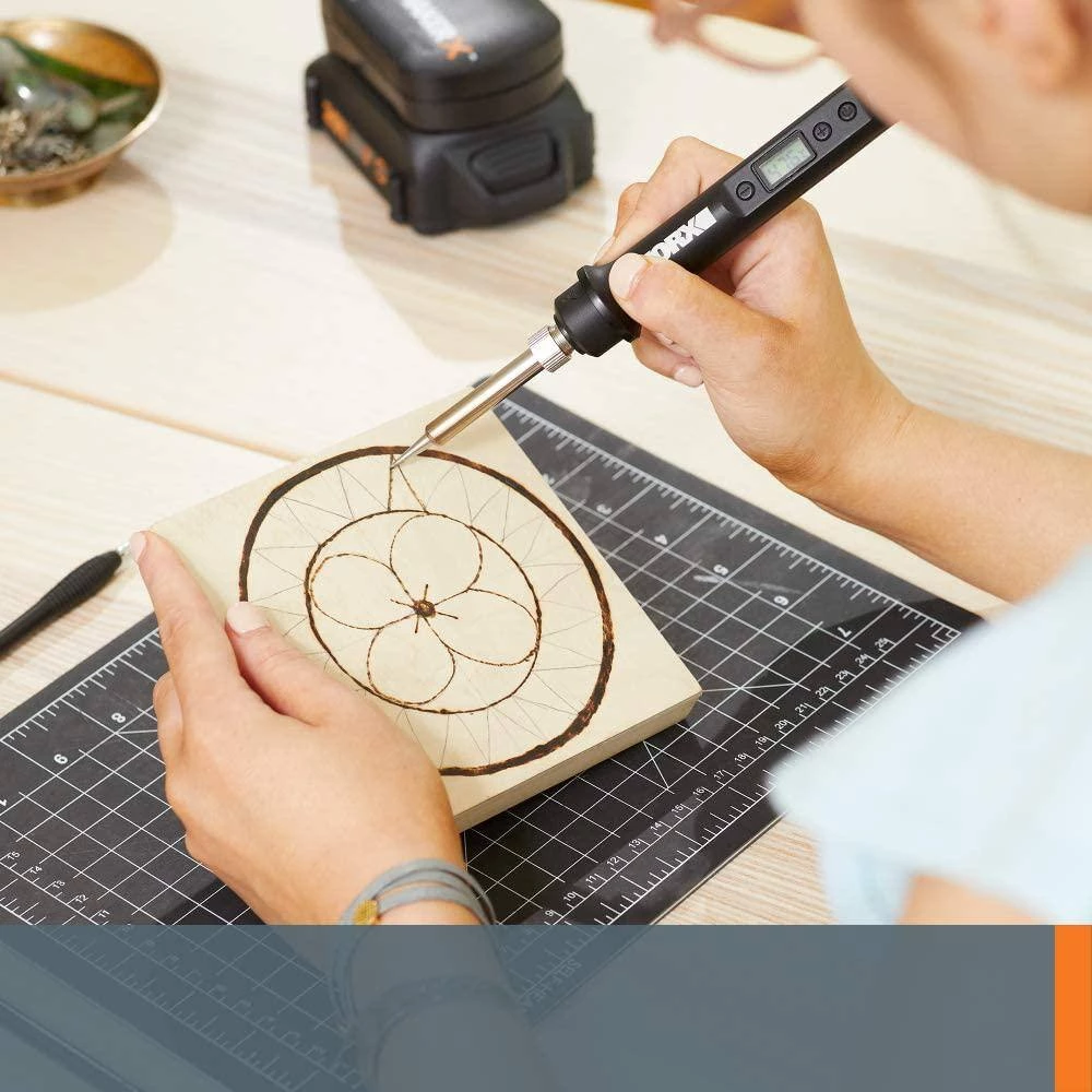 MakerX 20-Volt Wood and Metal Crafter Rotary Tool Attachment and 12 Accessories (Tool-Only) by Worx 4 MakerX 20-Volt Wood and Metal Crafter Rotary Tool Attachment and 12 Accessories (Tool-Only) by Worx - Image 2