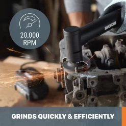 MakerX 20V Rotary Tool Kit with Grinding Tool, 4 Attachments and 46 Accessories (Battery and Charger Included) by Worx -Toolocity Shop worx rotary tools wx990l 76 1000