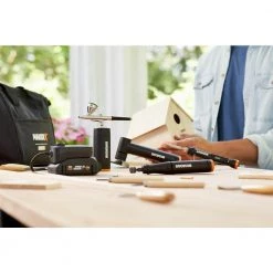 MakerX 20-Volt Rotary Tool Kit with Wood and Metal Crafter, Air Brush, 61 Accessories (Battery and Charger Included) by Worx -Toolocity Shop worx rotary tools wx993l 1f 1000
