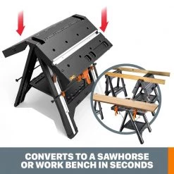 Pegasus Multi-Function Work Table and Sawhorse with Quick Clamps and Holding Pegs by Worx -Toolocity Shop worx saw horses wx051 76 1000