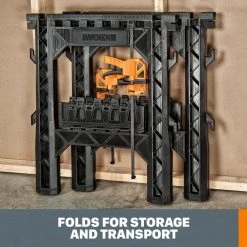 6 in. x 27 in. x 33 in. Plastic Workbench in Black by Worx -Toolocity Shop worx saw horses wx065 e1 1000