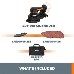 Power Share 20-Volt Cordless 3/32 in. Detail Sander with Finger Sander 2 Ah (Tool-Only) by Worx -Toolocity Shop worx sheet sanders wx822l 9 44 1000