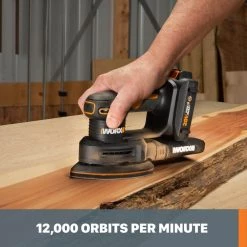 Power Share 20-Volt Cordless 3/32 in. Detail Sander with Finger Sander 2 Ah (Tool-Only) by Worx -Toolocity Shop worx sheet sanders wx822l 9 c3 1000